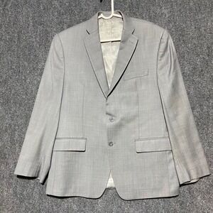 Michael Kors Men 2 Button Sport Jacket 42R Grey Striped Wool Blend Formal Career